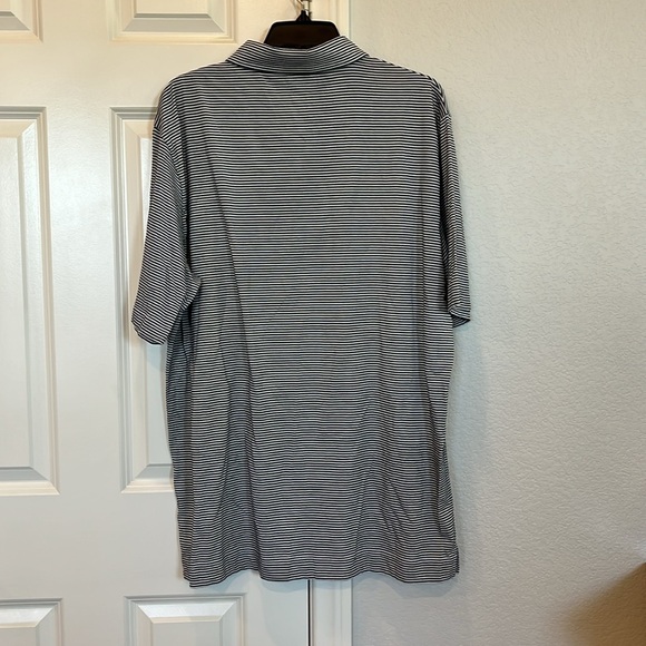 Black and White Polo Shirt with Textured Cotton Blend - Picture 7 of 7